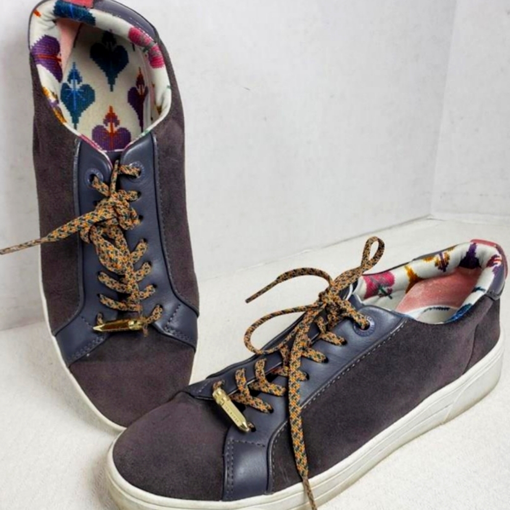 TED BAKER Nelwin Purple Suede Sneakers Size 37.5/US 7